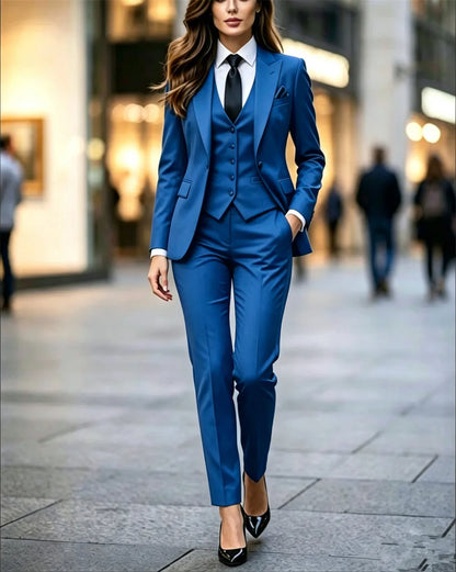 New Women's Tuxedo 3-Piece Elegant Slim Fit Women's Suits Formal Party Wear Outfits (Blazer+Vest+Pants)