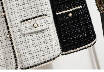Women's Contrast Knitted Vest New Autumn Short Sleeveless Jacket V-neck Single Breasted Waistcoat Female Coats Chaleco Mujer
