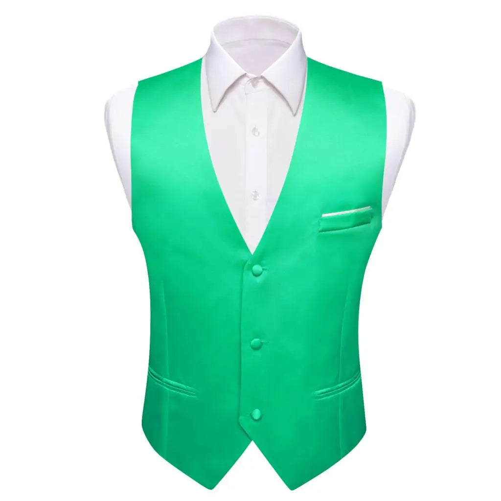 Men's Satin Vest Slim Fit Single-Breasted Waistcoat for Weddings and Formal Occasions
