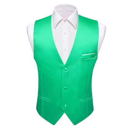 Men's Satin Vest Slim Fit Single-Breasted Waistcoat for Weddings and Formal Occasions