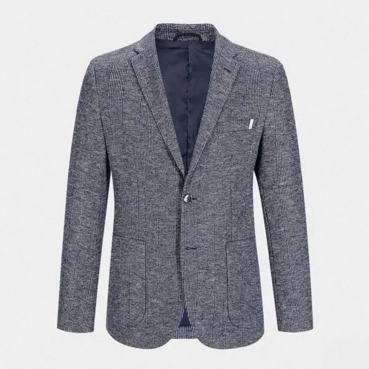 Wool Blend Classic Fashion Patterned Tweed Single-Breasted Blazer Jacket