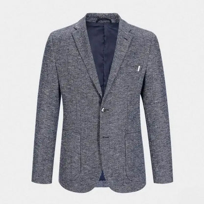 Wool Blend Classic Fashion Patterned Tweed Single-Breasted Blazer Jacket
