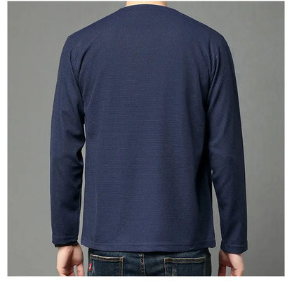 Spring and Summer Solid Color Knitted Cardigan Jacket Sun Protection Clothing Men's Shirt Loose Sleeves Fashionable and Versatil