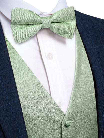 Men's Glitter Vest and Bow Tie Set – Slim Fit Formal Waistcoat for Weddings, Prom and Evening Occasions