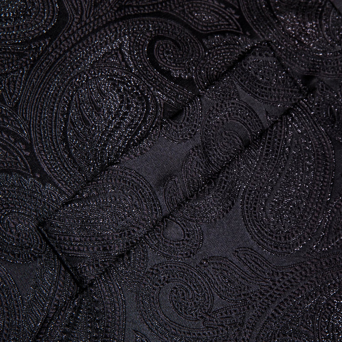 Men's Vest Tie Hanky Cufflinks Set – Wine Black Paisley Jacquard for Weddings & Formal Events