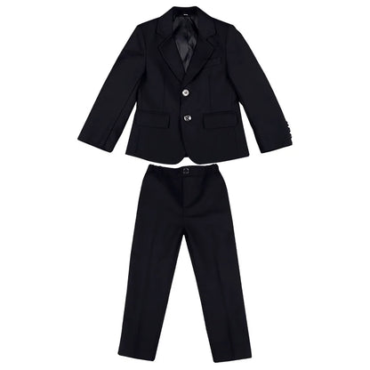 Flower Boys Slim Fit Wedding Dress 1-11Years Children's Jacket Vest Pants Bowtie 4Pieces Birthday Party Performance Costume