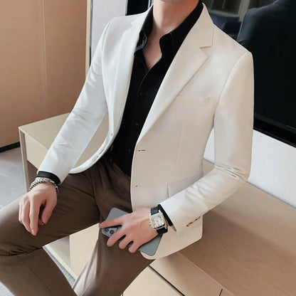 Men's high-quality brand suit Blazer business casual plain color suit jacket single-breasted elegant suit S-4XL2023 fall new