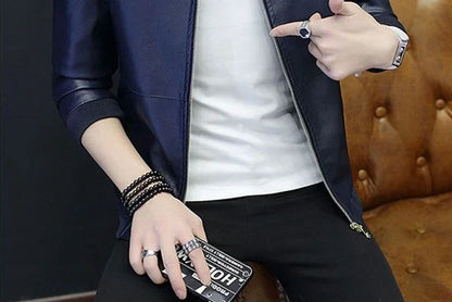 Brown Casual Men's Suit Jackets Trendy 2025 Korean Style Clothes Male Leather Blazer Single Models Luxury Designer Menswear Coat