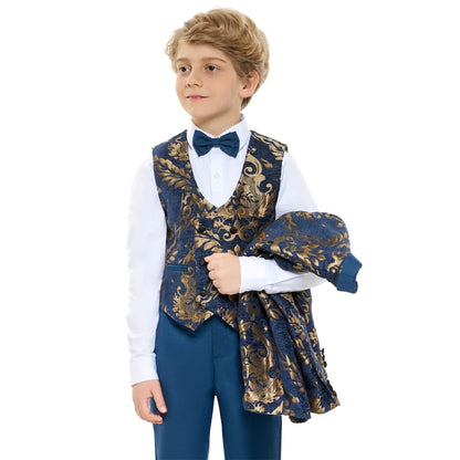 Boys Suit Set 4 Piece Slim Fit Formal Tuxedo for Weddings Ages 3–14