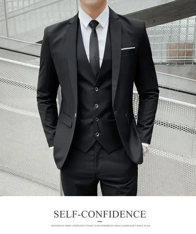 Costume blanc trois pièces pour homme, anti-plis, infroissable, anti-adhérence des poils, costume de travail formel d'affaires, vêtements de travail quatre saisons Dr