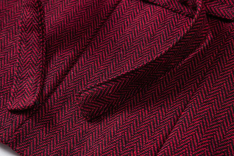 Men's Triple-Breasted Herringbone Tweed Vest – Retro Fake Two-Piece Waistcoat for Weddings & Smart-Casual Occasions