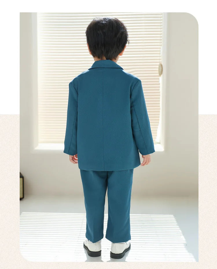 Boys Double Breasted Blazer Jack Vest Pants Children Suit Waistcoat Wedding Clothes Set Toddler Formal Dress Kids Tuxedos Outfit