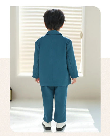 Boys Double Breasted Blazer Jack Vest Pants Children Suit Waistcoat Wedding Clothes Set Toddler Formal Dress Kids Tuxedos Outfit