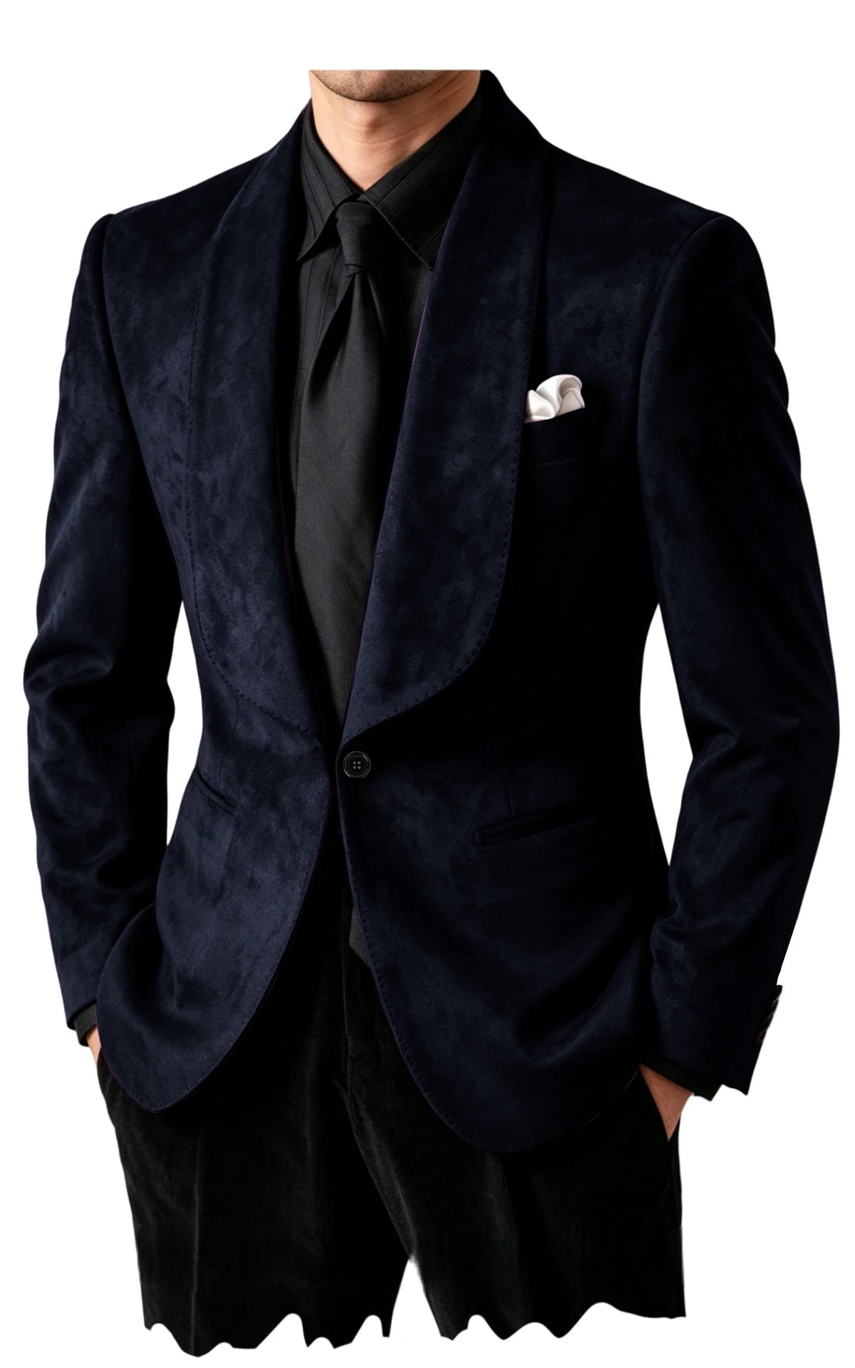 Luxury Men's Faux Suede Blazer Shawl Lapel 1 Button Slim Fit Tuxedo Jacket Business Casual For Wedding Party Prom Suit Coat