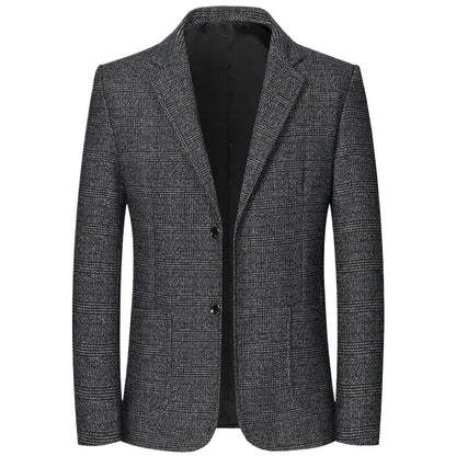 Men's Retro Plaid Suit 2025 High Quality Spring Autumn Leisure Fashion Handsome Business Ironing Top Coat