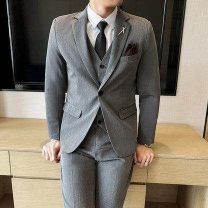 Men's 3-Piece Suit – Blazer, Vest & Trousers | Smart Casual Business & Wedding Suit