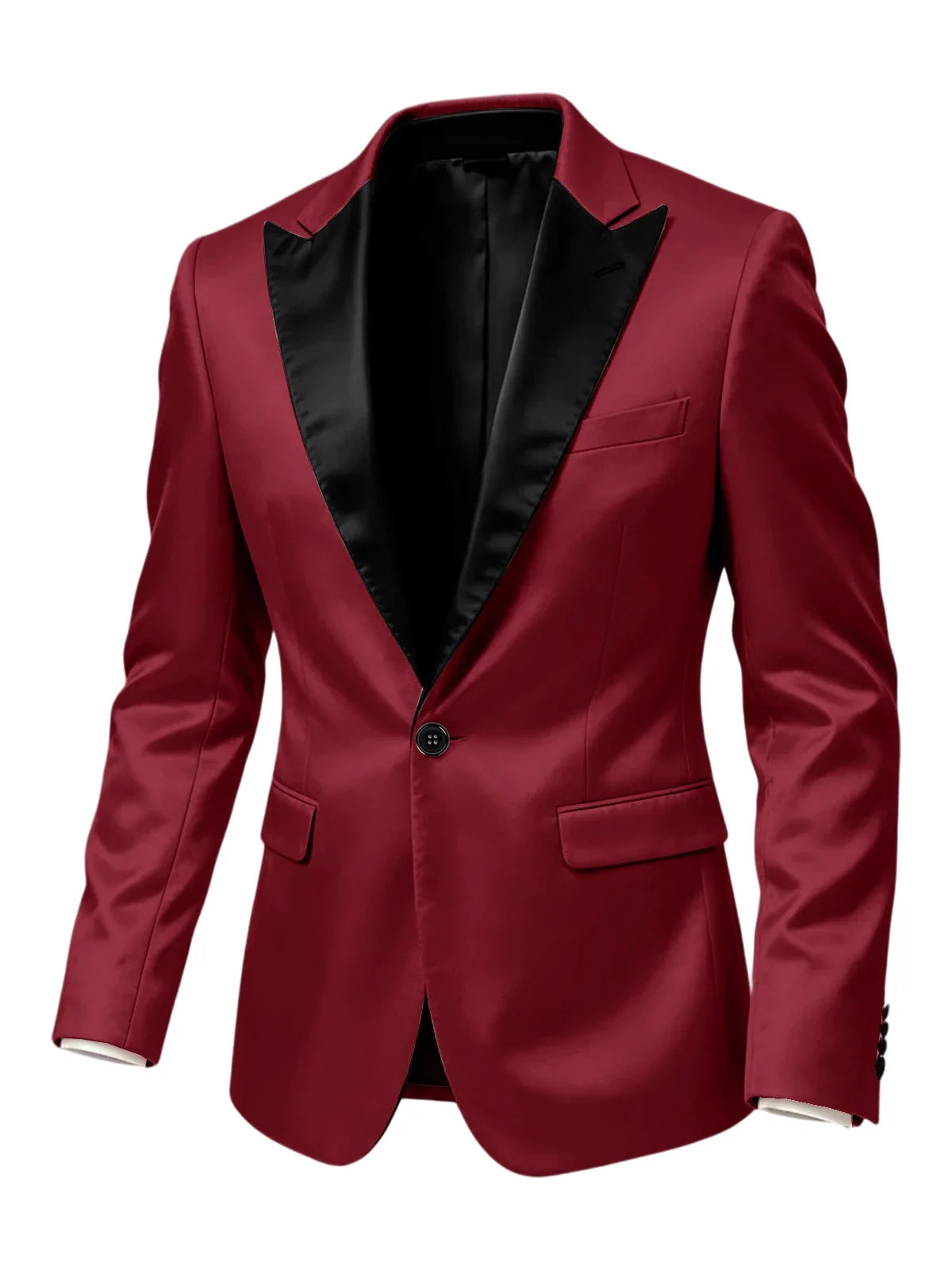 Luxury Satin Men's Tuxedo Blazer Black Peak Lapel One Button Slim Fit Suit Jacket Formal Business Casual Suit For Wedding Party