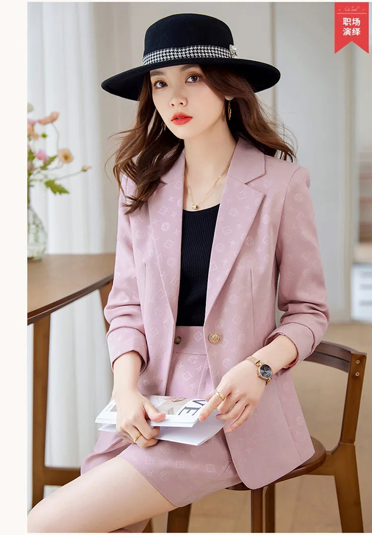 Fashion Temperament Professional Suits Women 2024 Spring Summer New Formal Long Sleeve Blazer And Pants&Shorts Sets Work Wear
