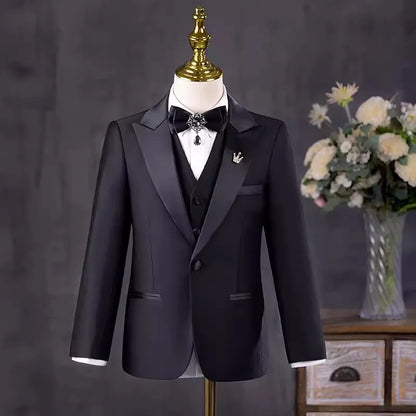 Flower Boys Piano Photography Suit Kids Party Ceremony Costume Children Birthday Wedding Prom Eve Wear Performance Tuxedo Dress
