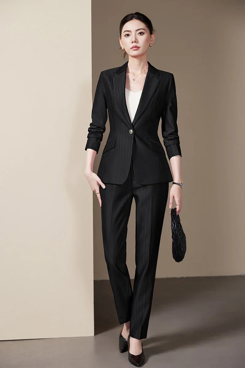 Fashionable ladies' clothing, high quality two-piece pants + blazer. 2025 Autumn and Winter New Models