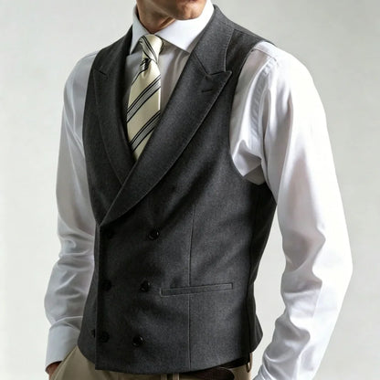 Men's Double Breasted Formal Vest – Tailored Waistcoat for Weddings & Business