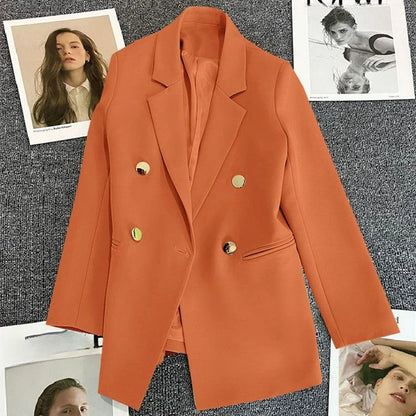 Women's Suit Coat Elegant Sports Casual Blazer Korean Fashion Luxury Jacket Autumn Solid Color Office Ladies Clothing Basic New