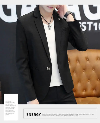 Blazer: Outdoor Fashion, Business-style, Gentleman's Wedding Host, Campus Casual, Relaxed, Korean-style, Youthful Men's Blazer