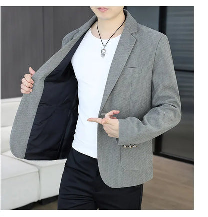 Blazer Men's Fashion Business Gentleman Groom Professional Gentleman Form-fitting Versatile Casual Formal Wear High-end Blazer