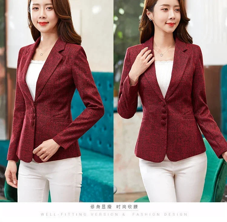 Fashion Women Blazers Jackets Work 2025 Office Lady Suit Slim Single Breasted Business Female Blazer Coats Formal Veste Femme
