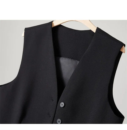 2025 New Women's Blazer High End Casual Vest Waistcoat Female Commuting Slimming Collar Less Sleeveless Short Suit Jacket Lined