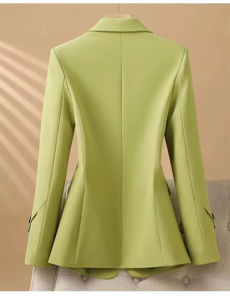 2024 New Suit Coat Women's Korean Style Slim Single Breasted Blazers Office Female Temperament Blazers Jacket Outwear Tops