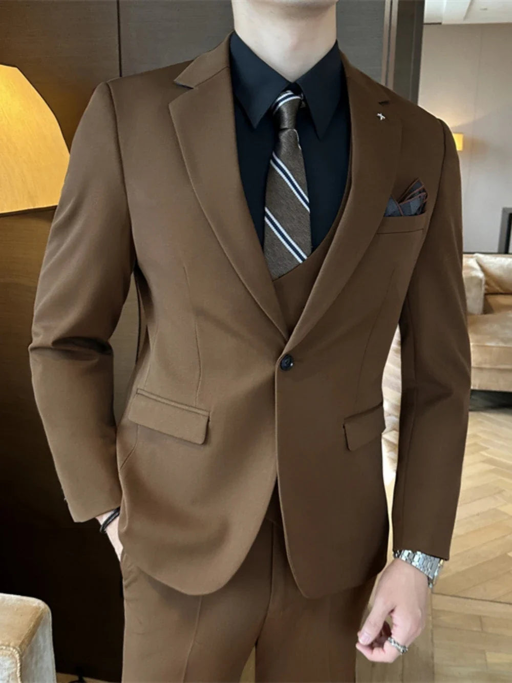 Plus Size Premium Regular Fit Suit Jacket Man Engagement Banquet Wear Classic Notched Lapel Men's Tuxedo Dancong Outfit In Stock