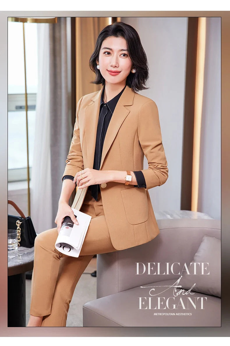 Women's Professional Pants Suit High-Quality Autumn Winter Wear Show Time Increased Temperament