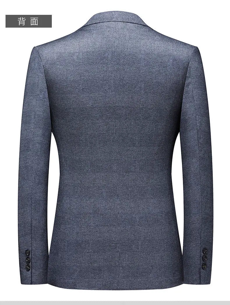 Blazer's New Men's Fashionable Business Wedding Banquet Casual Hosting Dress Showcases A High-end Middle-aged Gentleman Blazer