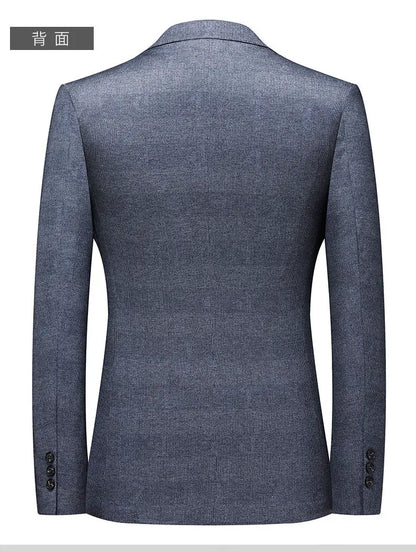 Blazer's New Men's Fashionable Business Wedding Banquet Casual Hosting Dress Showcases A High-end Middle-aged Gentleman Blazer