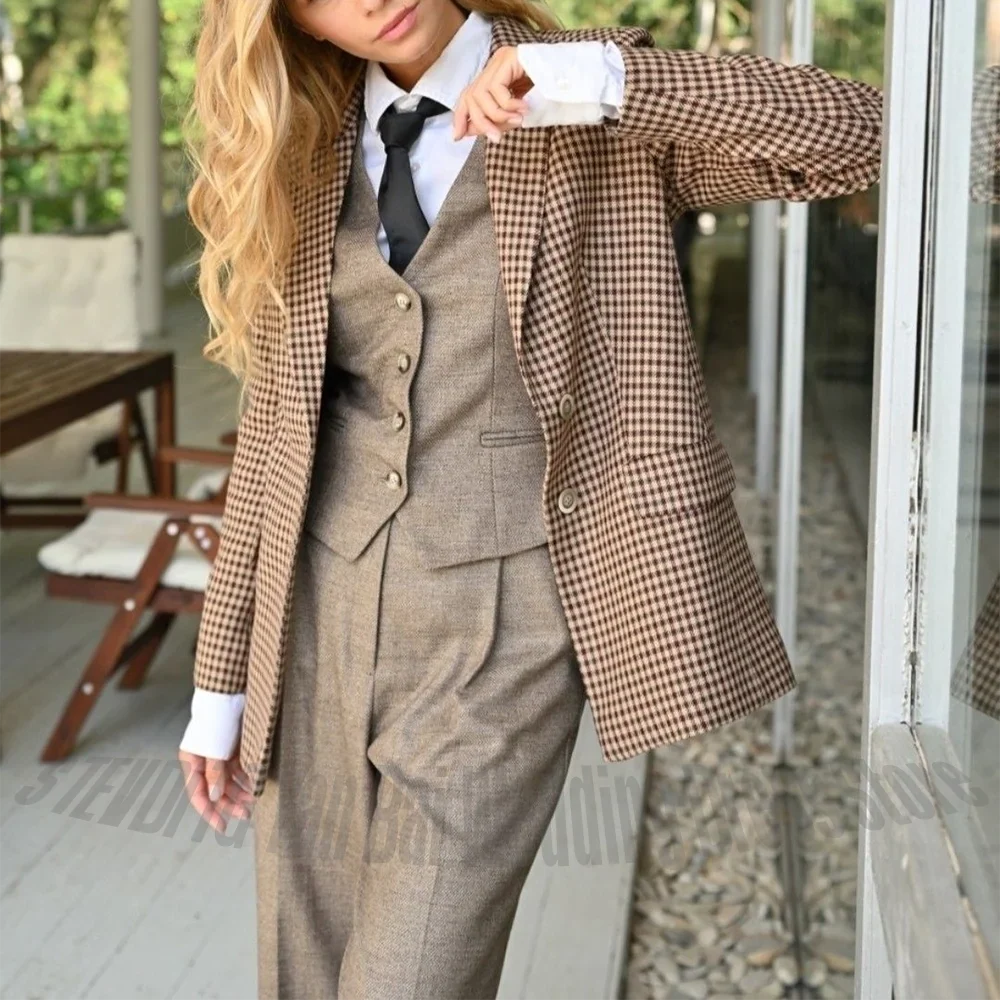 Modish Hot Sale Women Suits Single Breasted High Quality Business Casual Outfit Three Pieces Glamorous Chic Female Clothing Set
