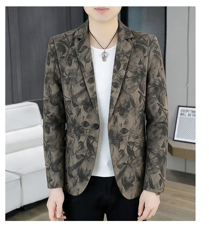 Men's Casual Slim Fit Single-Breasted Blazer for Business and Smart Casual Wear