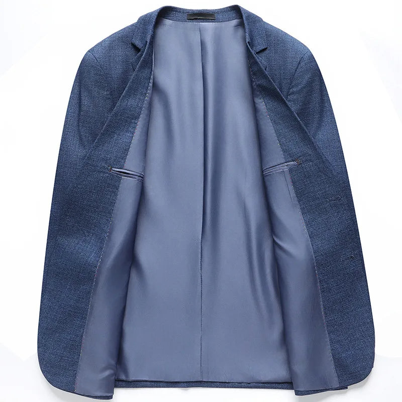 KIDWHXR Spring Autumn Man Suit Outerwear Thin Simple Solid Color Male Blazer Single-breasted Long Sleeve Slim Casual Men Coat