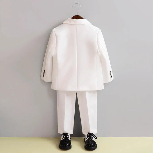 Boys Suits 2 Piece Slim Double Breasted Peak Lapel Formal Kids Tuxedo Chic Casual Wedding Party Homecoming Sets for Children
