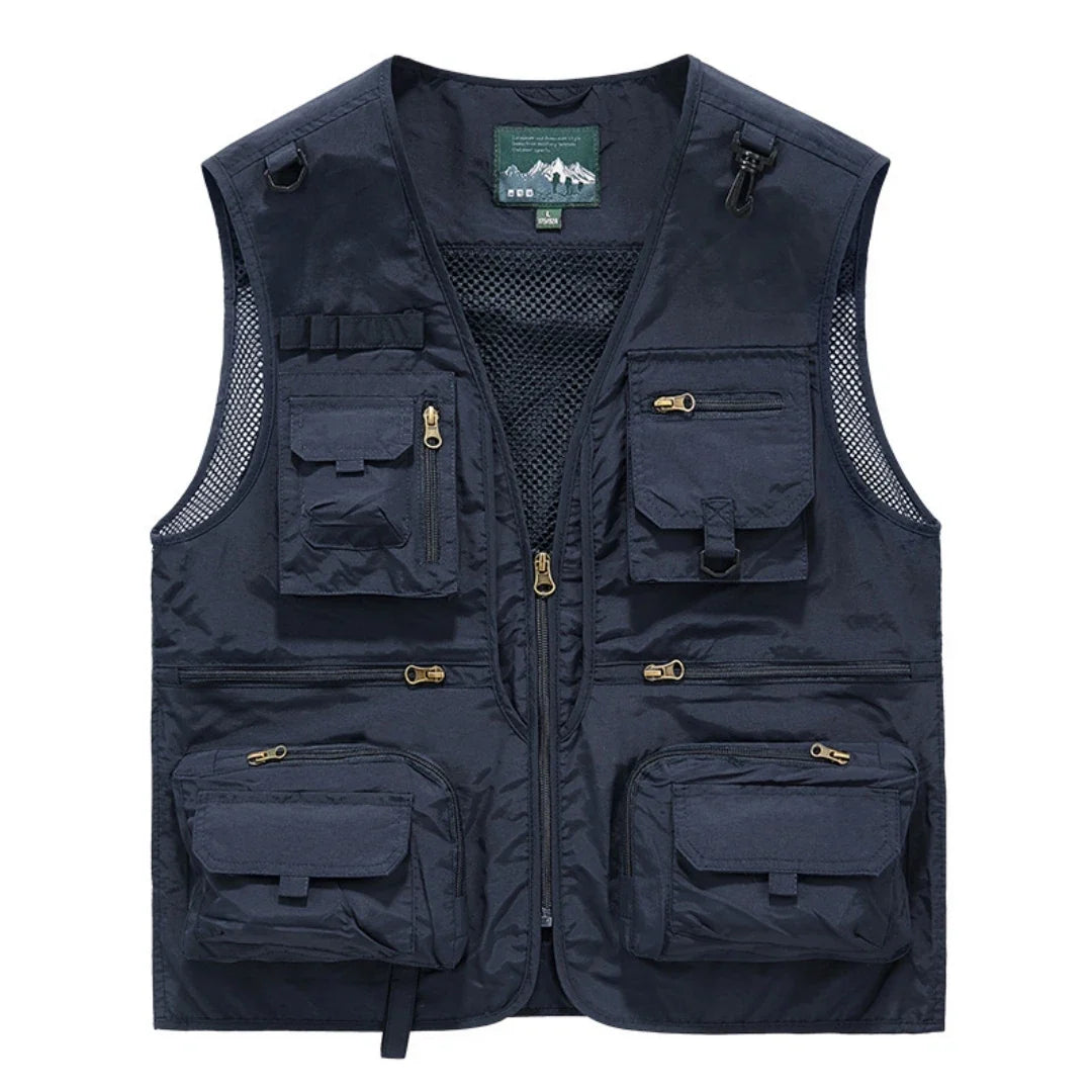 Men's Tactical Vest – Formal Workwear Sleeveless Waistcoat for Men – Multi-Pocket, All Seasons