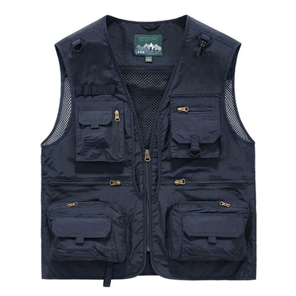 Men's Tactical Vest – Formal Workwear Sleeveless Waistcoat for Men – Multi-Pocket, All Seasons