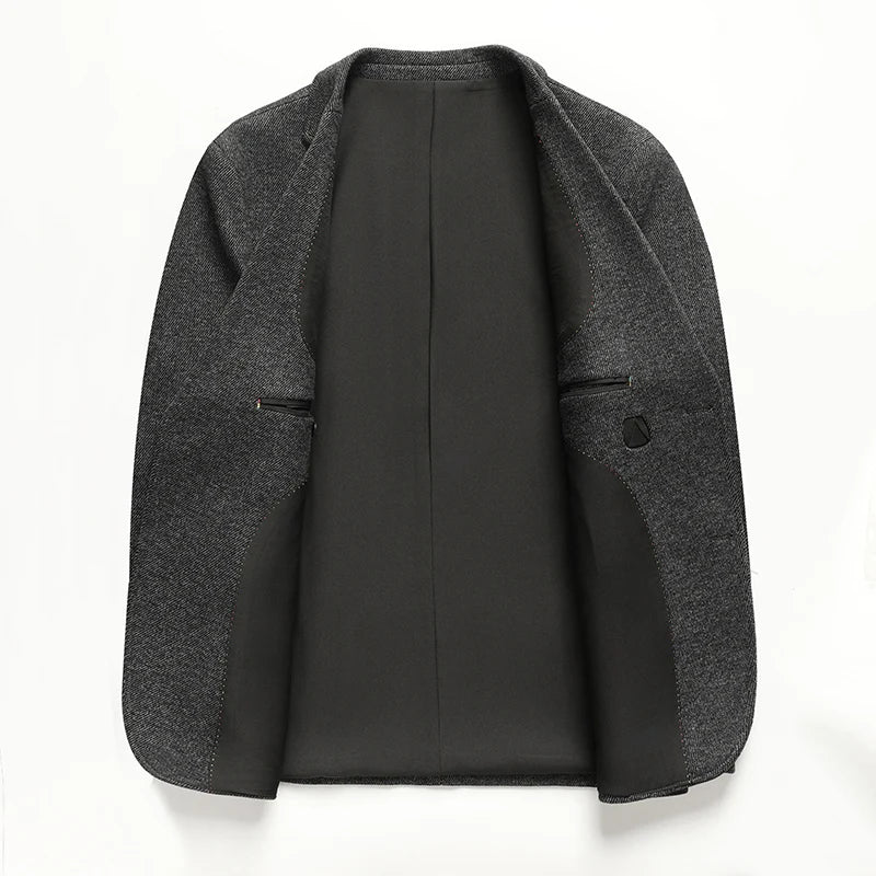 Men's Classic gray Business Casual Blazer Slim Fit Single-Breasted Suit Jacket with Notch Lapel for men Office and Formal Events