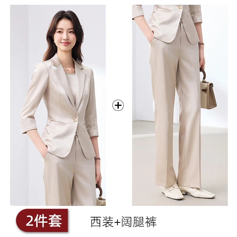 2026 Fashionable Women's Suit Set Slim Elegant Stylish Spring Summer New Arrival Pants Plus Tailored Suit Ensemble