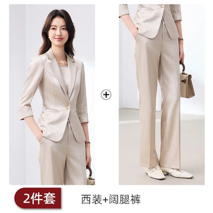 2026 Fashionable Women's Suit Set Slim Elegant Stylish Spring Summer New Arrival Pants Plus Tailored Suit Ensemble