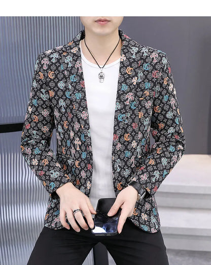 Blazer Men's Fashion Outdoor Travel Gentleman Wedding Slimming Business Versatile Trendy Casual Korean-style Formal Wear Blazer