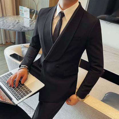 High Quality Men's Wedding Groom Suit Jacket Business Formal Dress Suit Jackets Casual Slim Fit Office Social Banquet Blazers