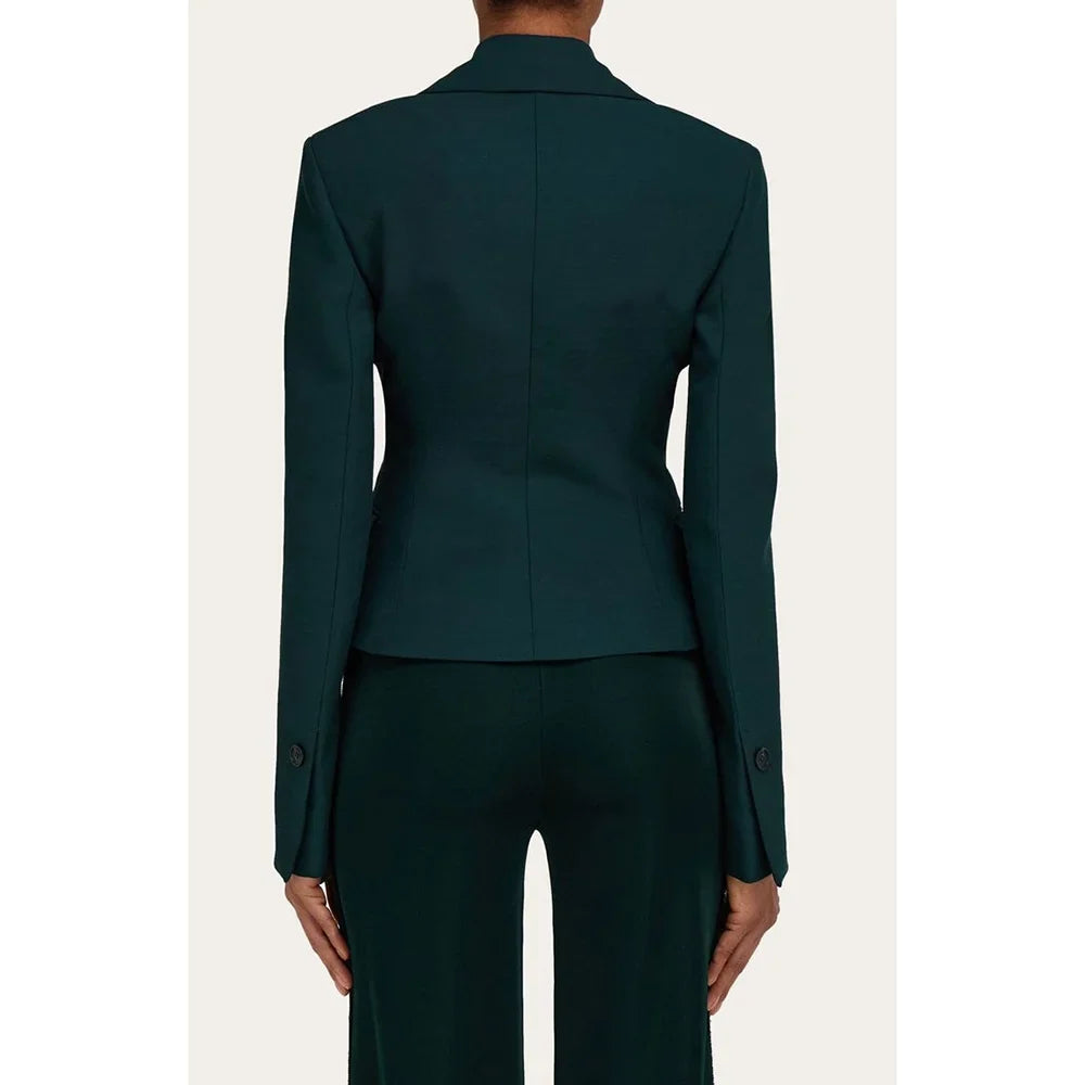 Fashion Single Button Peaked Lapel Woman Suits 2 Pieces Blazer+Pants Set Casual Party Sets Office Lady Daily Sets