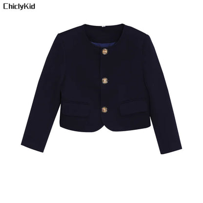 Kids Japanese Navy Jacket Suit Dress School Uniforms Girls British Boys Blazer Formal Outfits Chidren Student Clothes Class Sets