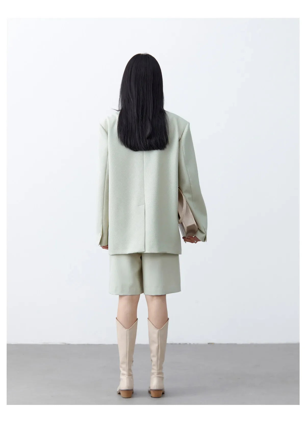 Fashion Women Woolen Blazers Solid Loose Casual Single-breasted Twill Suit Coat Office Ladies Jacket Spring Summer 2026