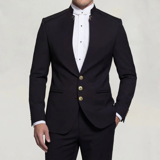 Men Suit 2 Pieces Black With Lapel Single Button Solid For Wedding Business Banquet Party Prom Office Daily Work Jacket Pants